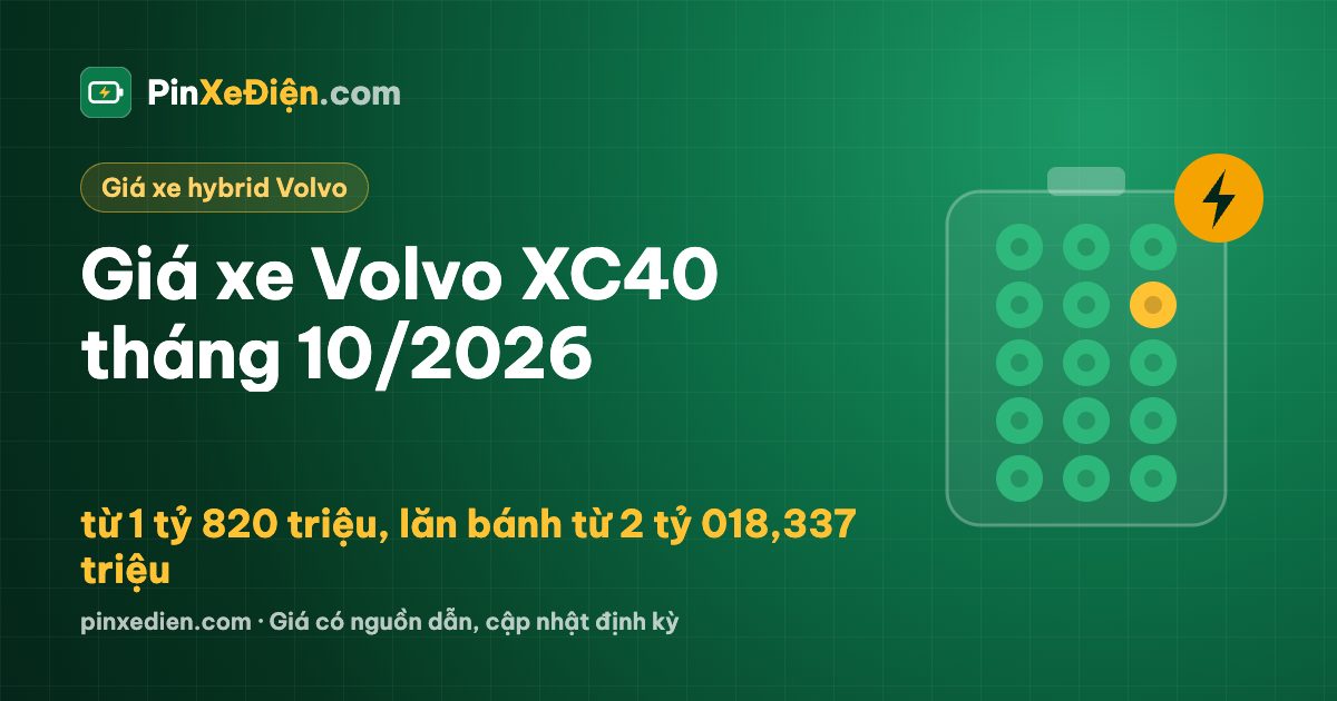 Giá xe Volvo XC40 tháng 10/2026: từ 1 tỷ 820 triệu, lăn bánh từ 2 tỷ 018,337 triệu