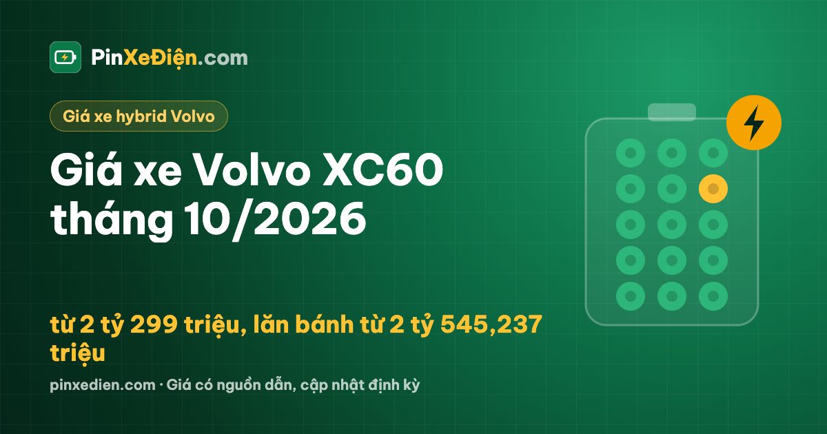 Giá xe Volvo XC60 tháng 10/2026: từ 2 tỷ 299 triệu, lăn bánh từ 2 tỷ 545,237 triệu