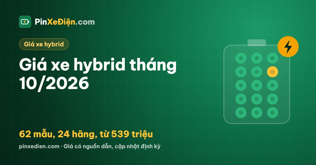 Giá xe hybrid tháng 10/2026: 62 mẫu của 24 hãng