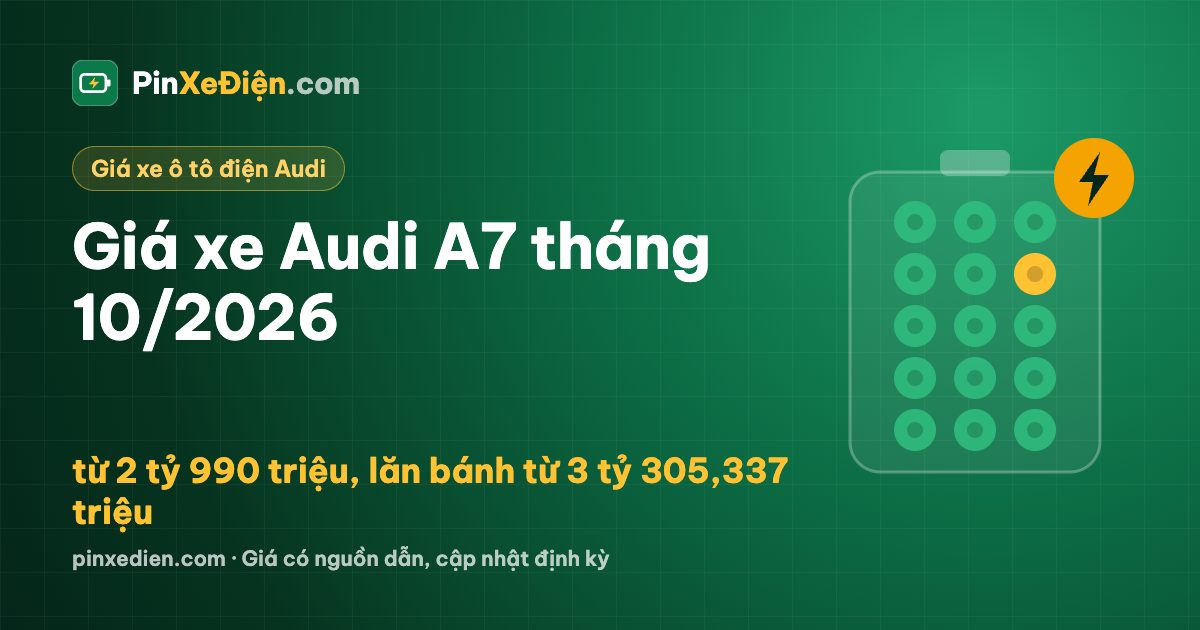 Giá xe Audi A7 tháng 10/2026: từ 2 tỷ 990 triệu, lăn bánh từ 3 tỷ 305,337 triệu