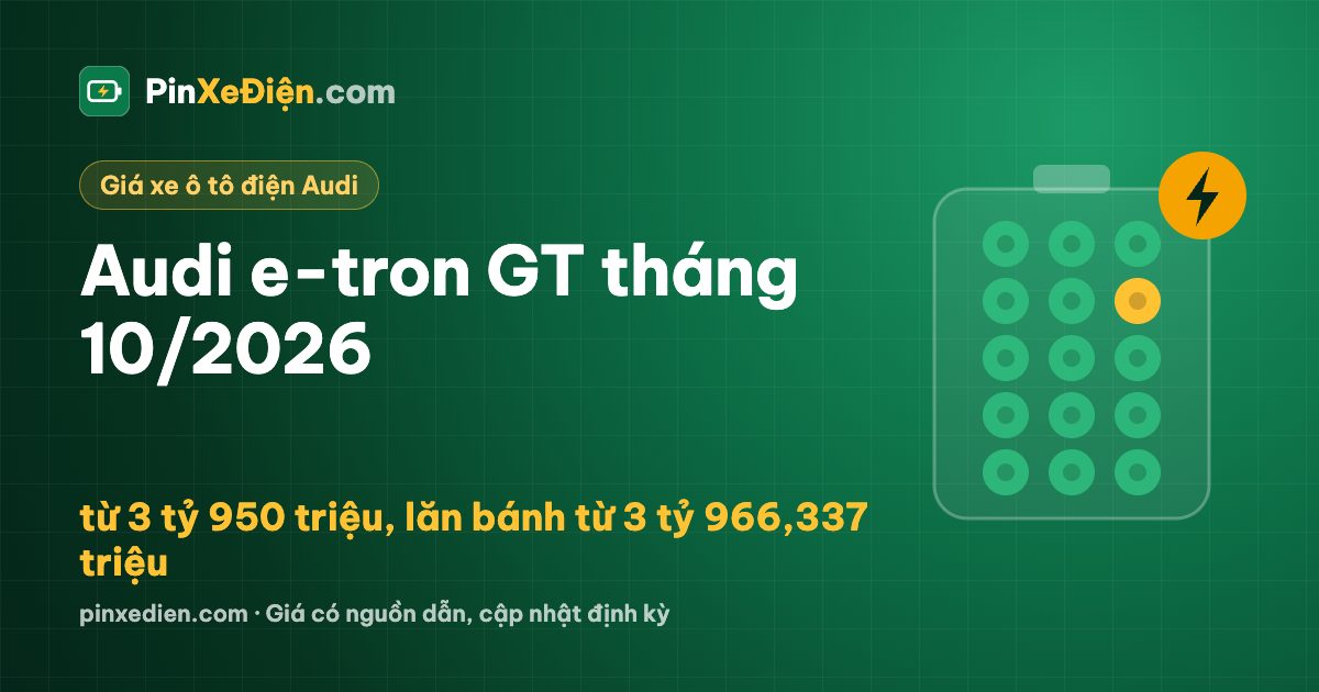 Audi e-tron GT tháng 10/2026: từ 3 tỷ 950 triệu, lăn bánh từ 3 tỷ 966,337 triệu