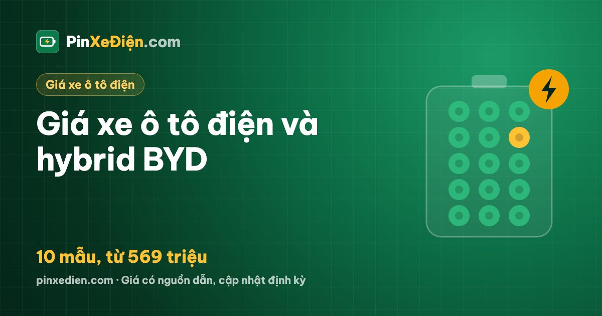 Giá xe BYD tháng 10/2026: 10 mẫu ô tô điện và hybrid