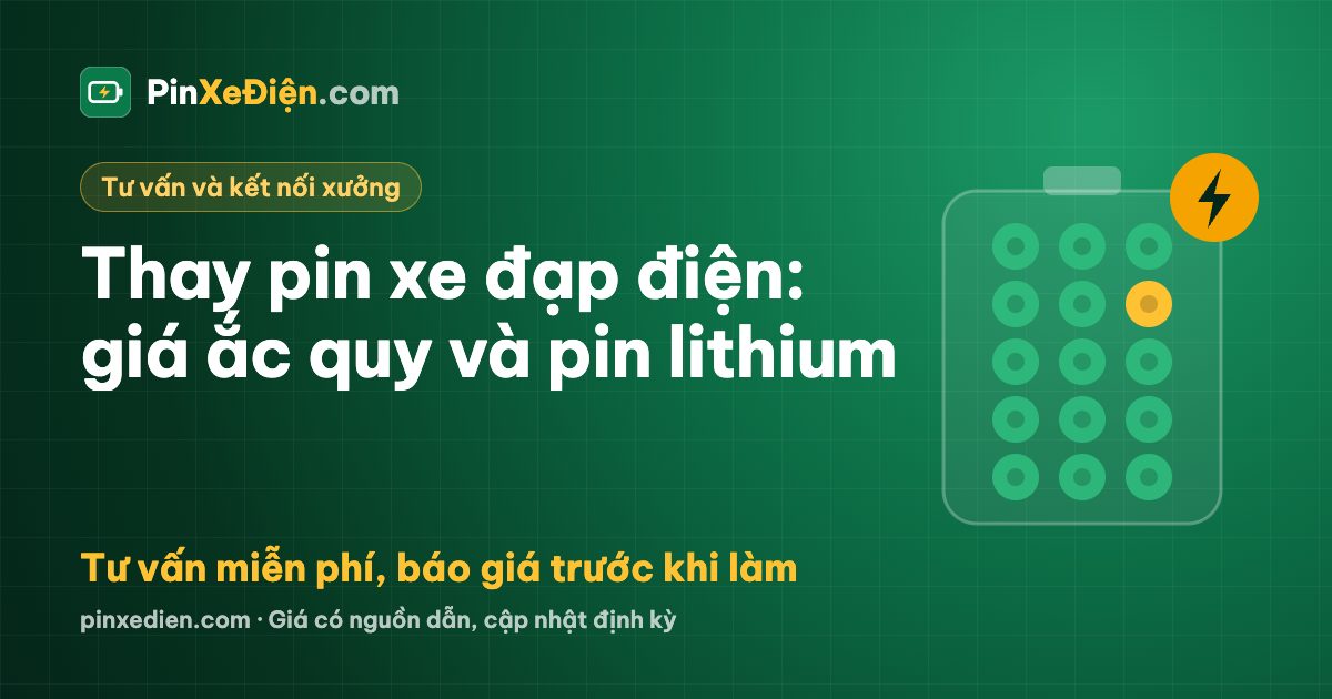Thay pin xe đạp điện: giá ắc quy và pin lithium